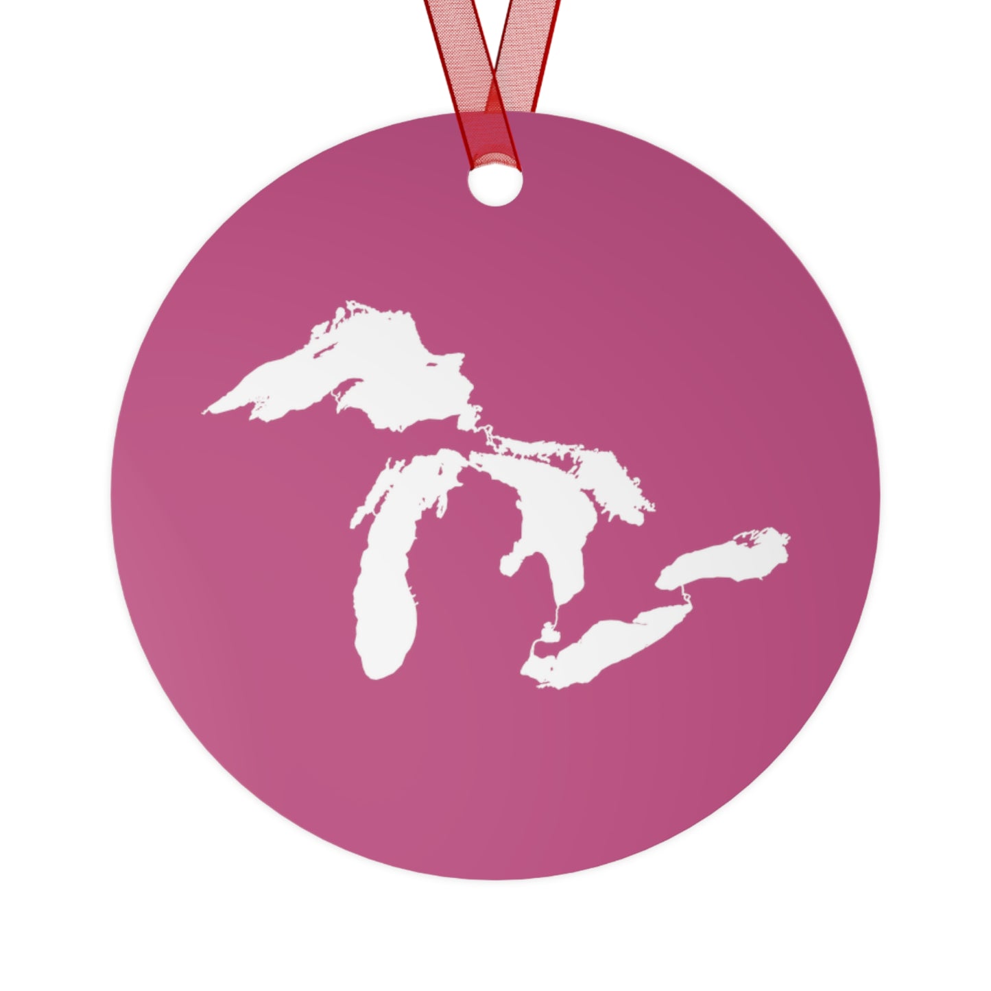 Great Lakes Christmas Ornament | Metal - Apple Blossom Pink