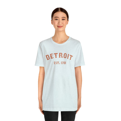 'Detroit EST. 1701' T-Shirt (Copper Ballpark Font) | Unisex Standard