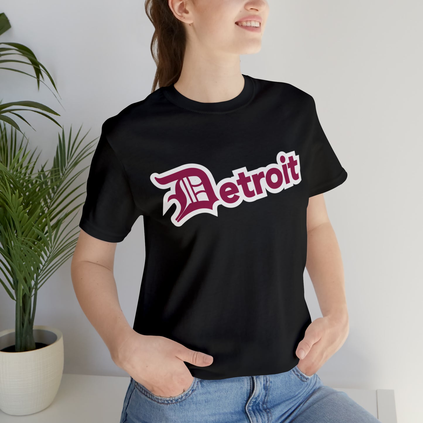 'Detroit' T-Shirt (Ruby Red w/ Old English 'D') | Unisex Standard