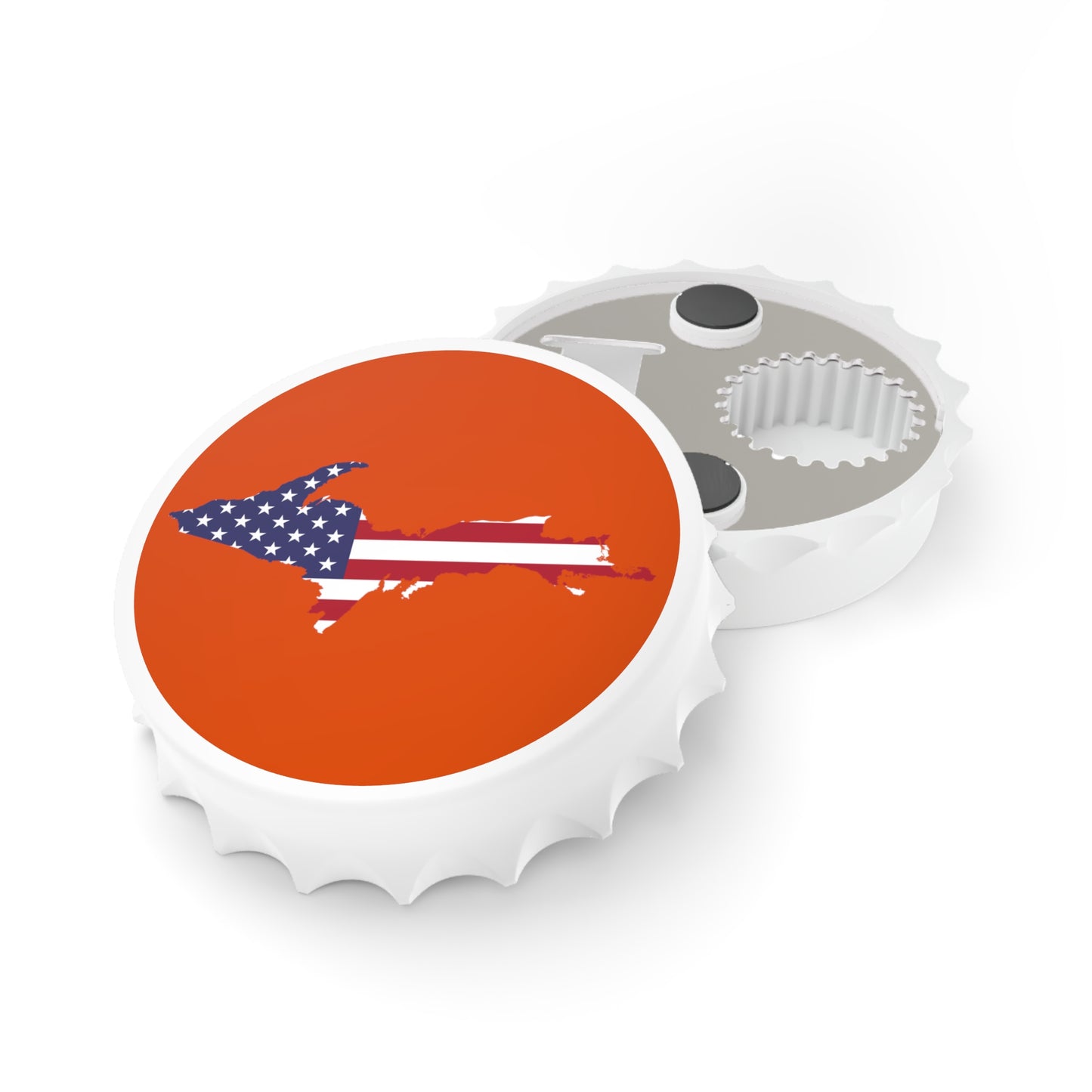 Michigan Upper Peninsula Bottle Opener (w/ UP USA Flag ) | Maple Leaf Orange
