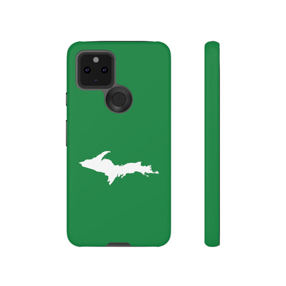 Michigan Upper Peninsula Tough Phone Case (Mackinac Bridge Green w/ UP Outline) | Samsung & Pixel Android