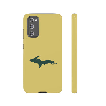 Michigan Upper Peninsula Tough Phone Case (Plum Yellow w/ Green UP Outline) | Samsung & Pixel Android