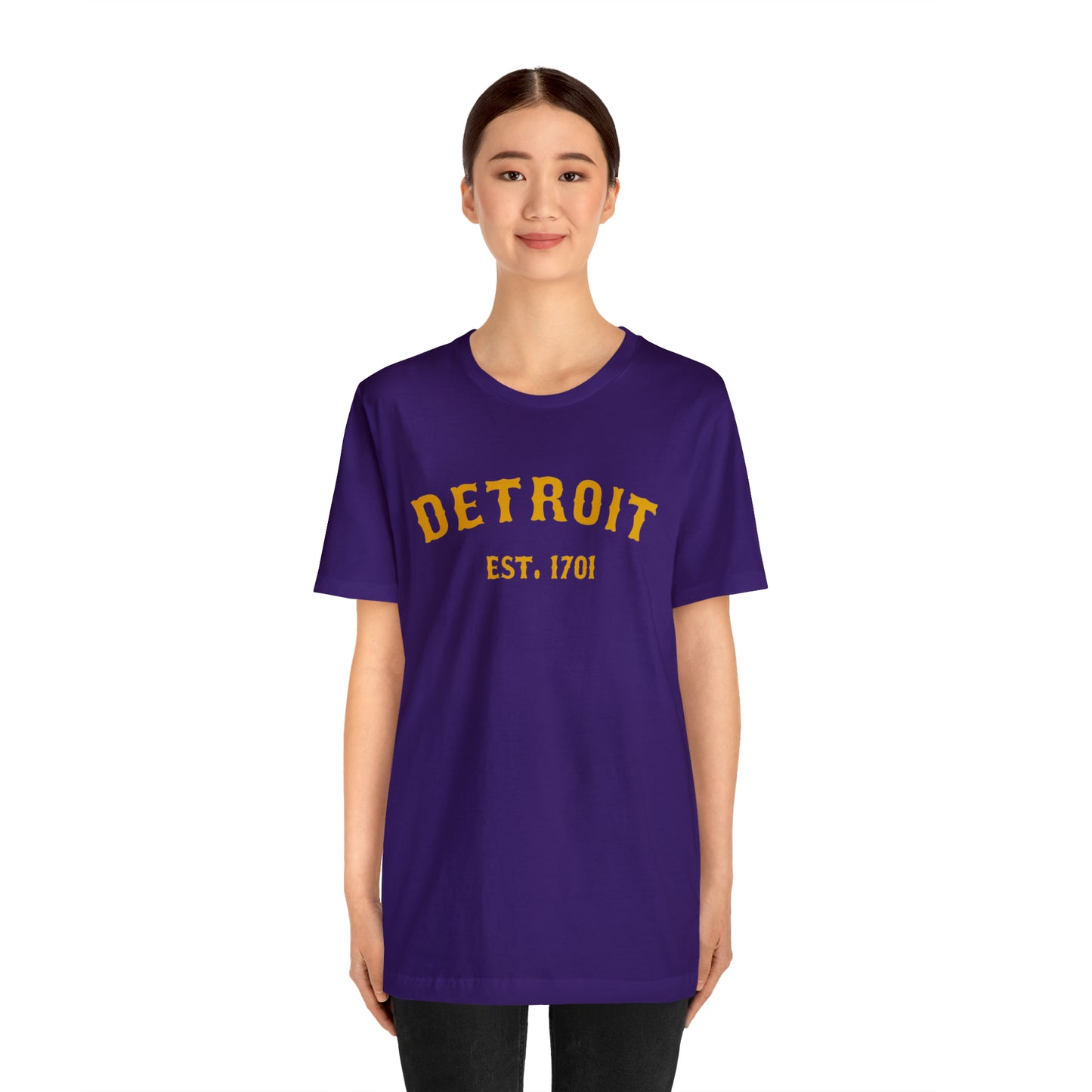 'Detroit EST. 1701' T-Shirt (Gold Ballpark Font) | Unisex Standard