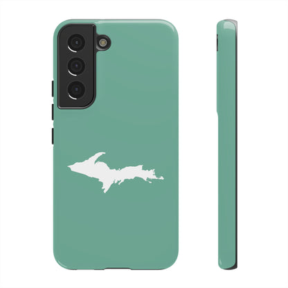 Michigan Upper Peninsula Tough Phone Case ('64 Metallic Mint Green w/ UP Outline) | Samsung & Pixel Android