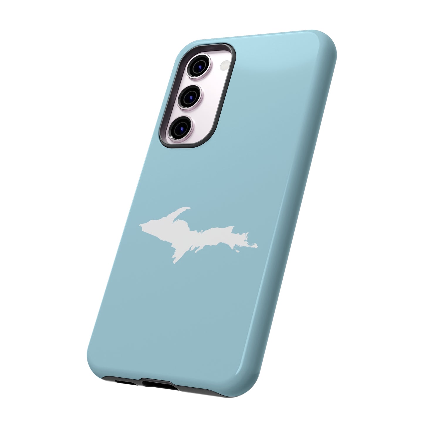 Michigan Upper Peninsula Tough Phone Case ('58 Caddie Blue w/ UP Outline) | Samsung & Pixel Android