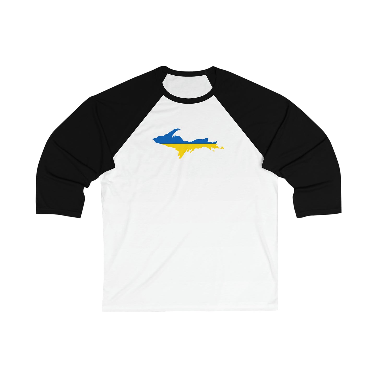 Michigan Upper Peninsula T-Shirt (w/ UP Ukraine Flag)  | 3/4 Sleeve Baseball