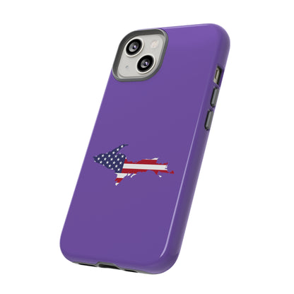 Michigan Upper Peninsula Tough Phone Case (Lake Iris w/ UP USA Flag Outline) | Apple iPhone