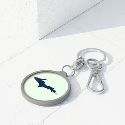 Michigan Upper Peninsula Keyring (w/ Navy UP Outline) | Dew Green