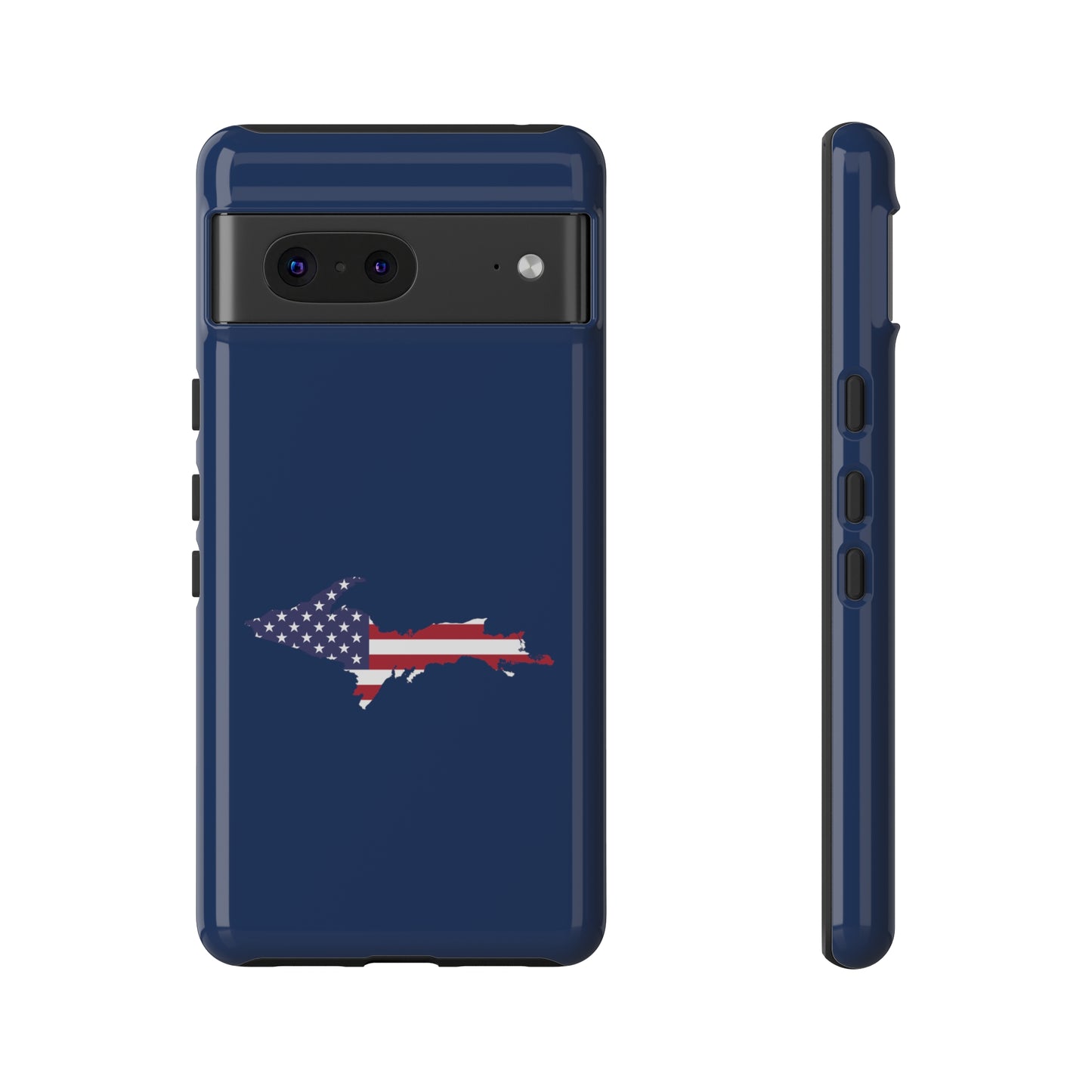 Michigan Upper Peninsula Tough Phone Case (Old Glory Blue w/ UP USA Flag Outline) | Samsung & Pixel Android