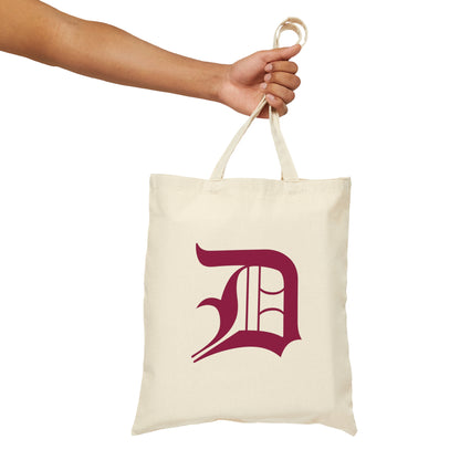 Detroit 'Old English D' Light Tote Bag (Ruby Red)