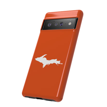 Michigan Upper Peninsula Tough Phone Case (Maple Leaf Orange w/ UP Outline) | Samsung & Pixel Android