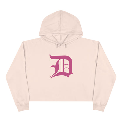 Detroit 'Old English D' Cropped Hoodie (Apple Blossom Pink)