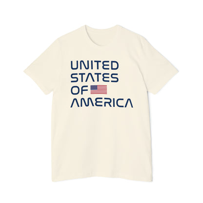 'United States of America' T-Shirt (Space Agency Font & USA Flag) | Made in USA