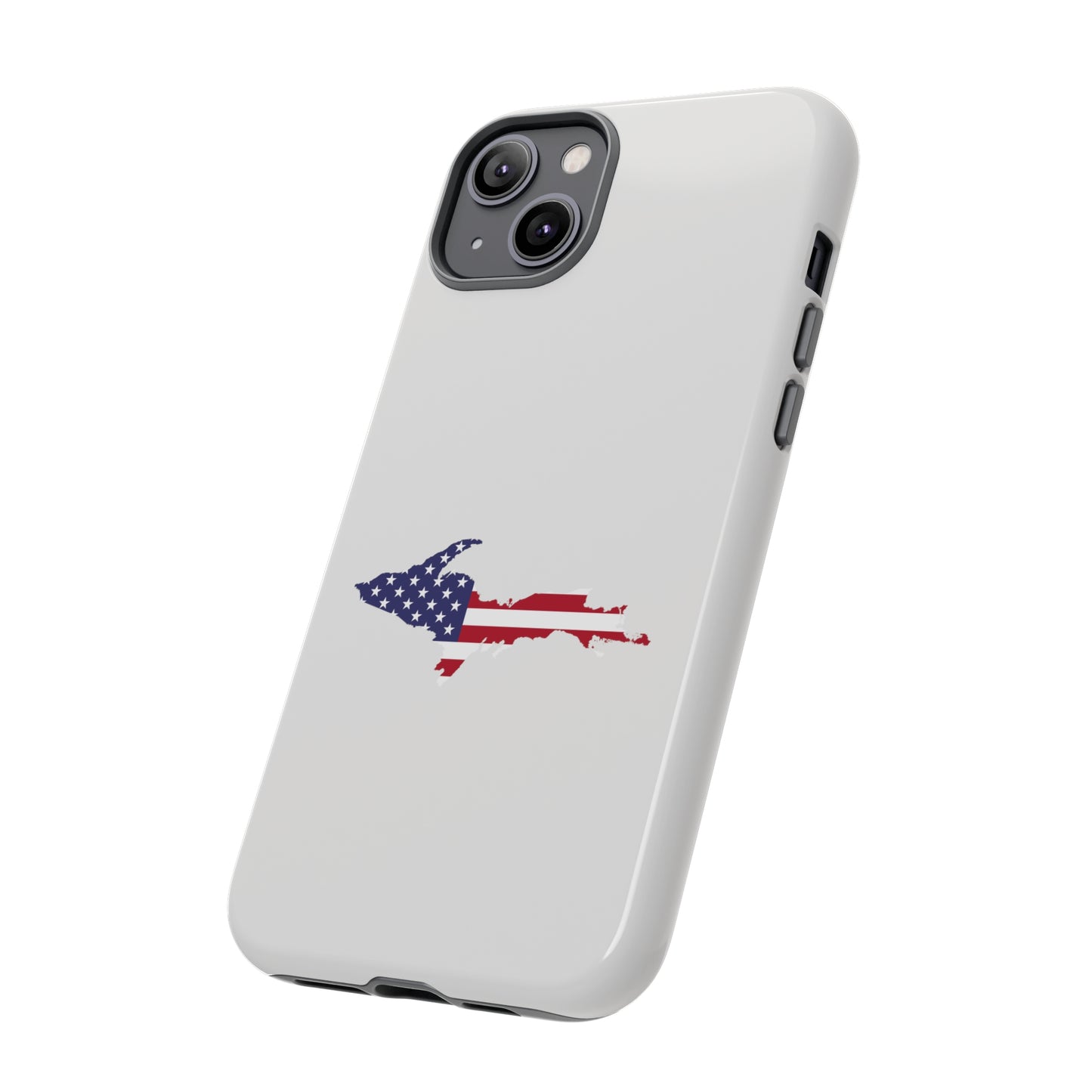 Michigan Upper Peninsula Tough Phone Case (Birch Bark White w/ UP USA Outline) | Apple iPhone