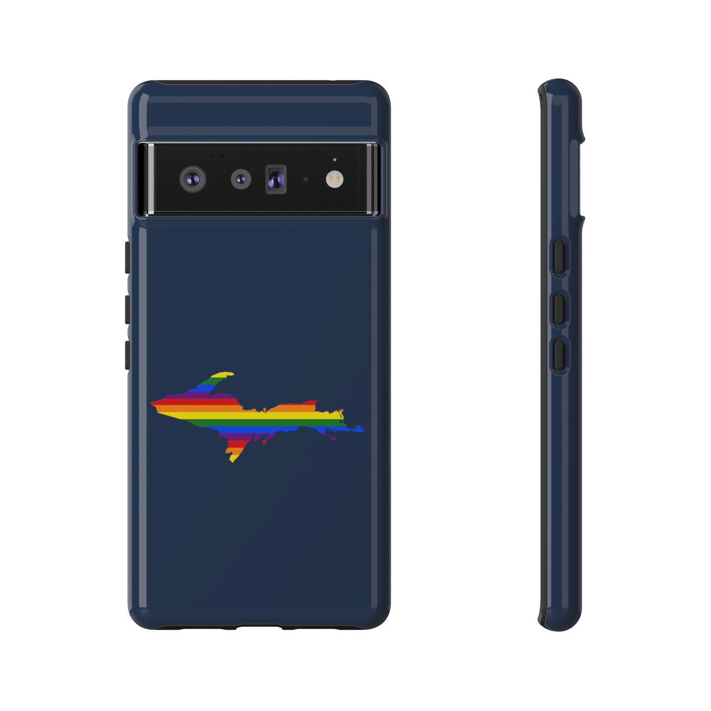 Michigan Upper Peninsula Tough Phone Case (Navy w/ UP Pride Flag Outline) | Samsung & Pixel Android