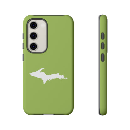 Michigan Upper Peninsula Tough Phone Case (Gooseberry Green w/ UP Outline) | Samsung & Pixel Android