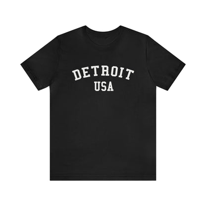 'Detroit USA' T-Shirt (Collegiate Font) | Unisex Standard