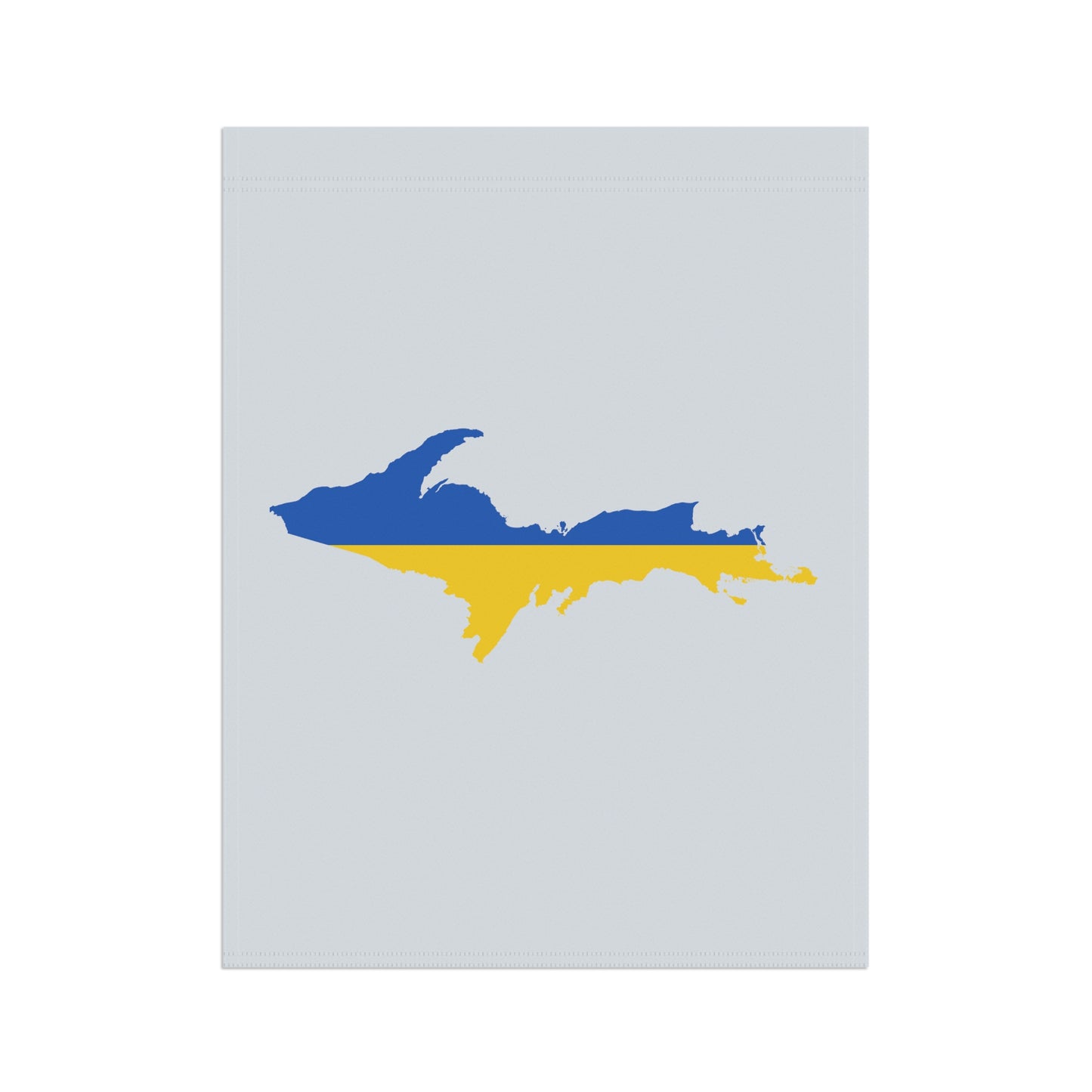 Michigan Upper Peninsula Home & Garden Flag (w/ UP Ukraine Flag) | Gossy White