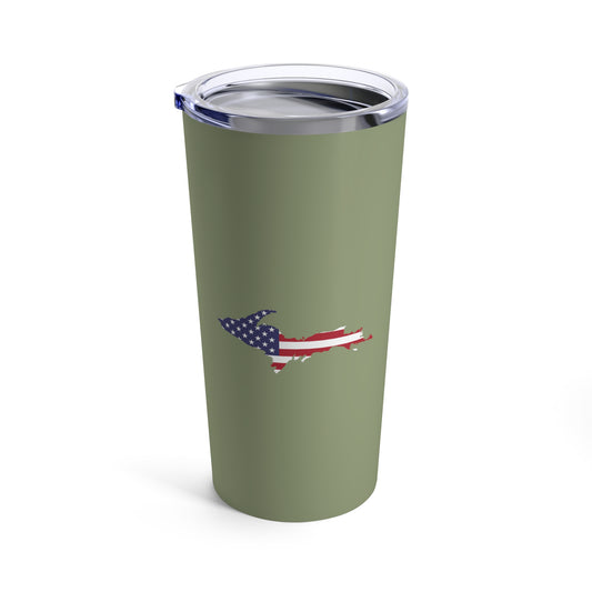 Michigan Upper Peninsula Tumbler (w/ UP USA Flag) | Beachgrass Green - 20oz