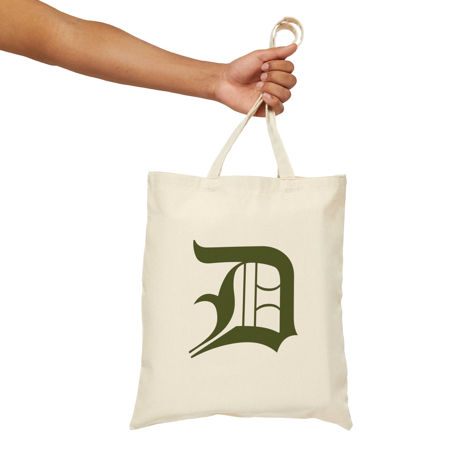 Detroit 'Old English D' Light Tote Bag (Army Green)