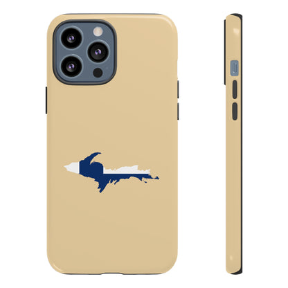 Michigan Upper Peninsula Tough Phone Case (Maple Color w/ UP Finland Flag Outline) | Apple iPhone