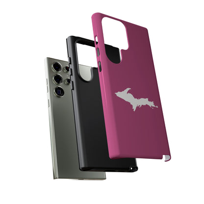 Michigan Upper Peninsula Tough Phone Case (Apple Blossom Pink w/ UP Outline) | Samsung & Pixel Android