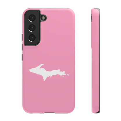 Michigan Upper Peninsula Tough Phone Case ('67 Caddie Pink w/ UP Outline) | Samsung & Pixel Android