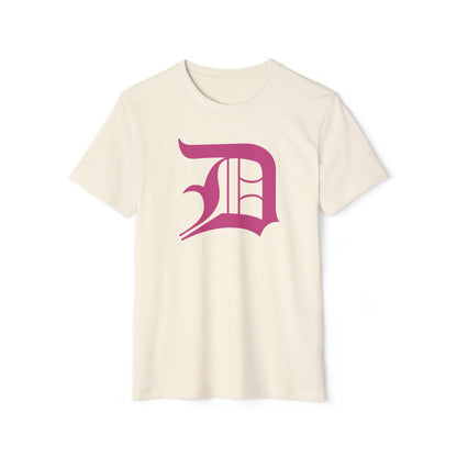 Detroit 'Old English D' T-Shirt (Apple Blossom Pink) | Unisex Recycled Organic