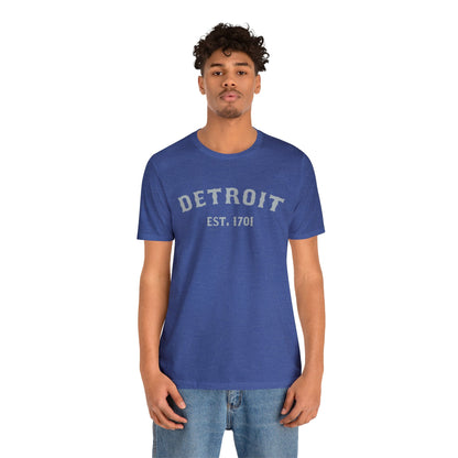 Detroit EST. 1701' T-Shirt (Silver Ballpark Font) | Unisex Standard