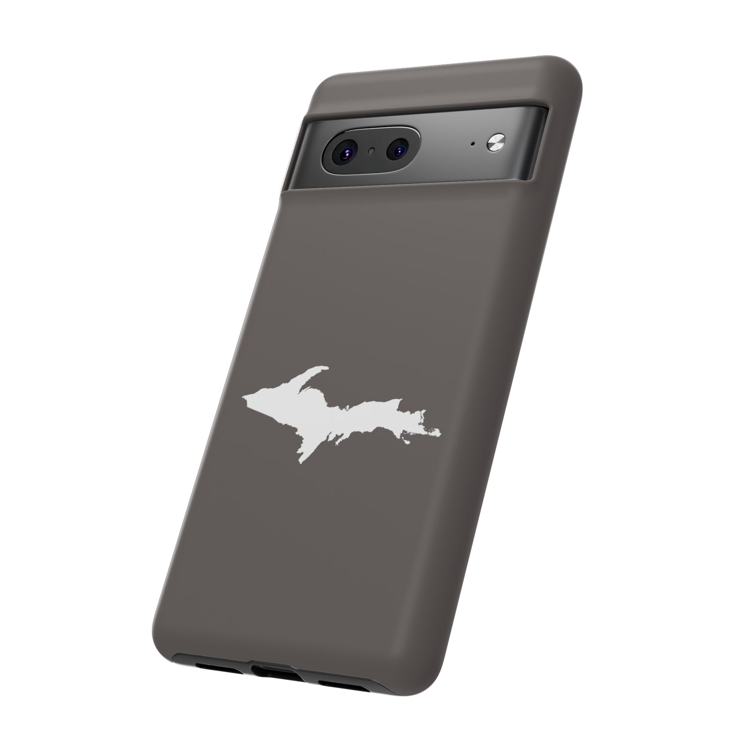 Michigan Upper Peninsula Tough Phone Case (Warren Tank Grey w/ UP Outline) | Samsung & Pixel Android