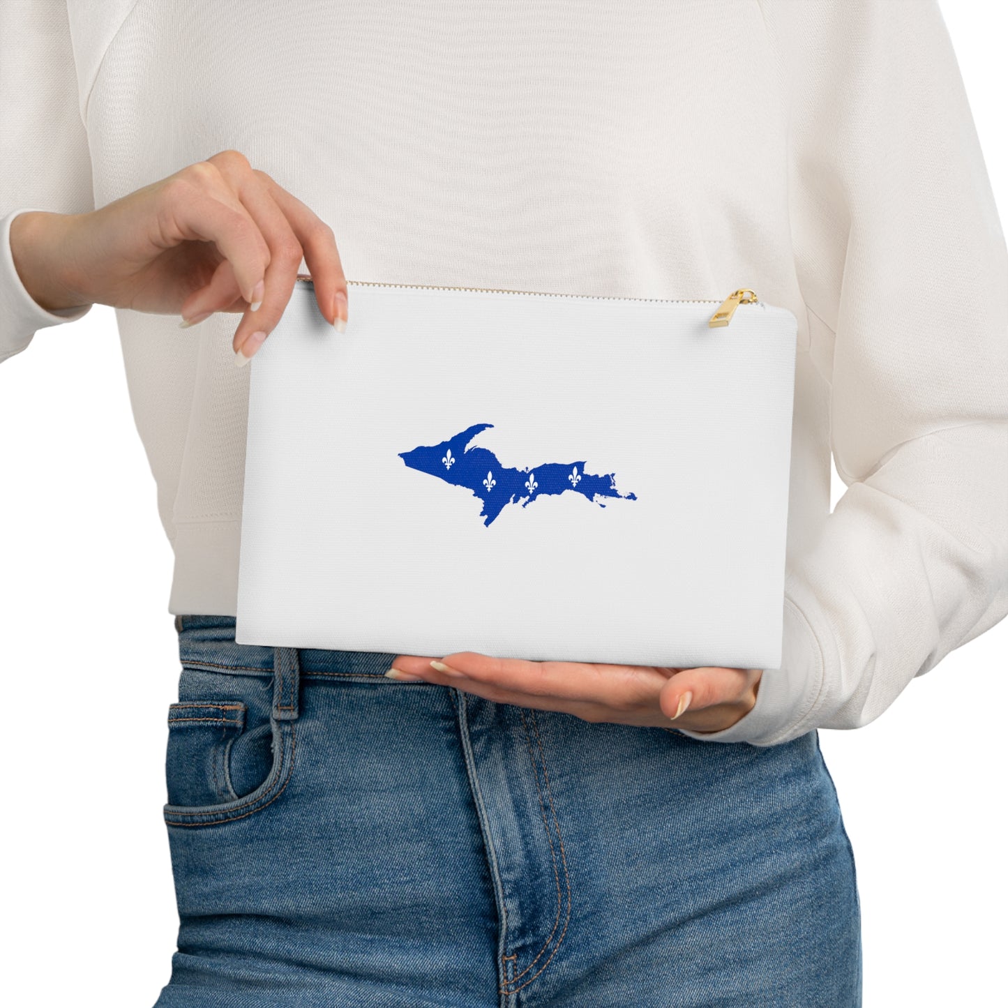 Michigan Upper Peninsula Cosmetic Bag (w/ UP Quebec Flag) | Cotton Canvas