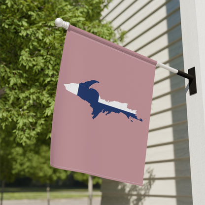 Michigan Upper Peninsula Home & Garden Flag (w/ UP Finland Flag) | Cherry Blossom Pink