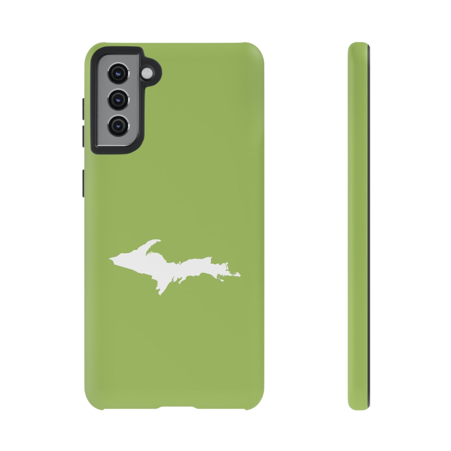 Michigan Upper Peninsula Tough Phone Case (Gooseberry Green w/ UP Outline) | Samsung & Pixel Android