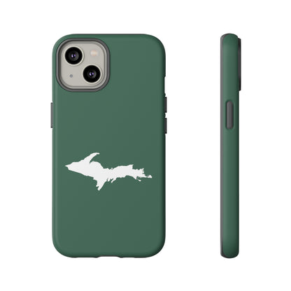 Michigan Upper Peninsula Tough Phone Case (Ginger Ale Green w/ UP Outline) | Apple iPhone