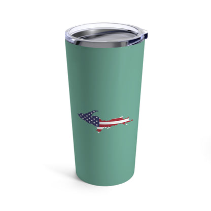 Michigan Upper Peninsula Tumbler (w/ UP USA Flag) | Metallic Mint Green - 20oz