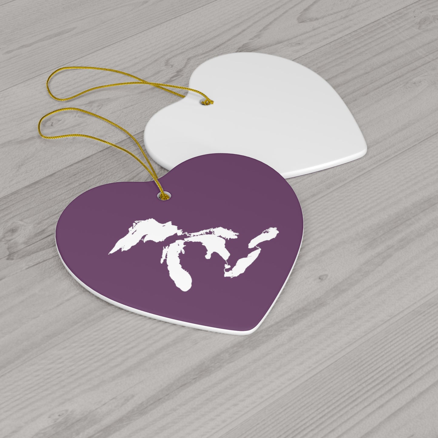 Great Lakes Christmas Ornament (Plum) | Ceramic - 4 Shapes