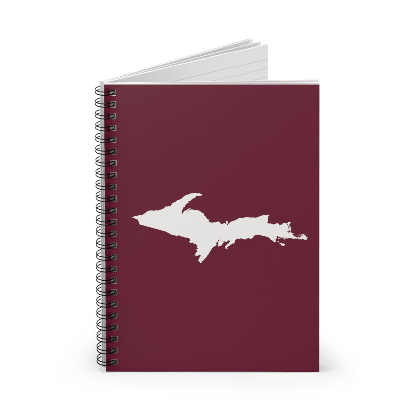 Michigan Upper Peninsula Spiral Notebook (w/ UP Outline) | Old Mission Burgundy