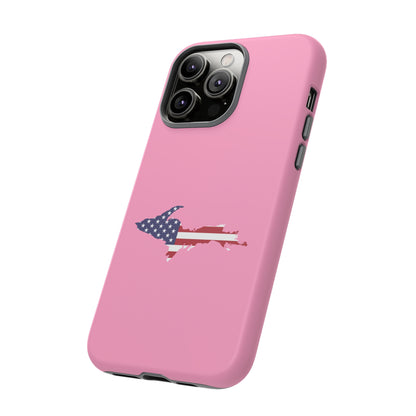 Michigan Upper Peninsula Tough Phone Case ('67 Caddie Pink w/ UP USA Flag Outline) | Apple iPhone