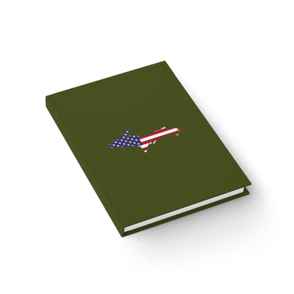 Michigan Upper Peninsula Blank Sketchbook (w/ UP USA Flag) | Army Green