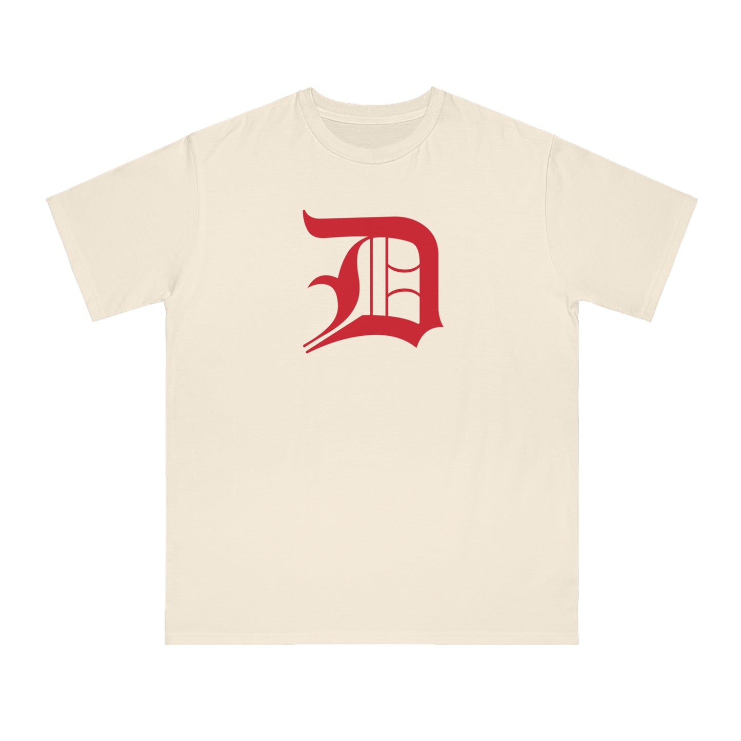 Detroit 'Old English D' T-Shirt (Aliform Red) | Unisex Organic