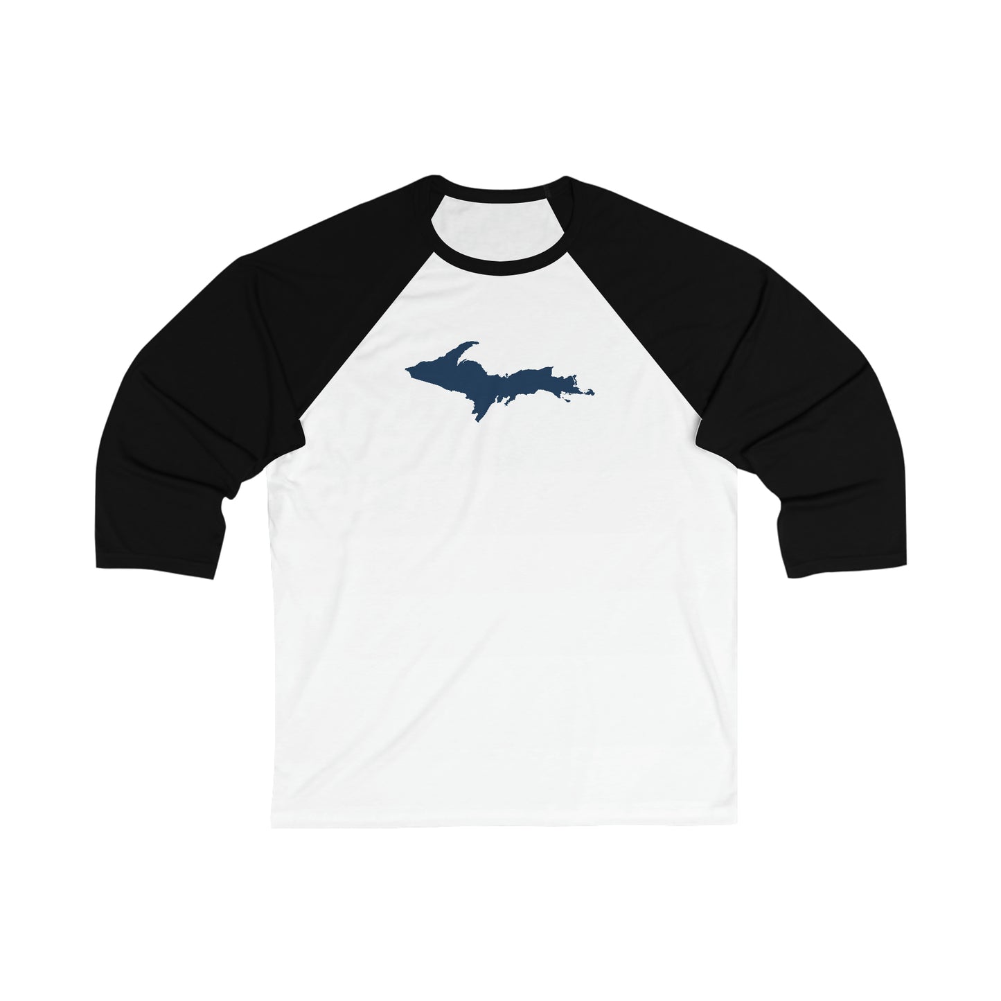 Michigan Upper Peninsula T-Shirt (w/ Navy UP Outline)  | 3/4 Sleeve Baseball