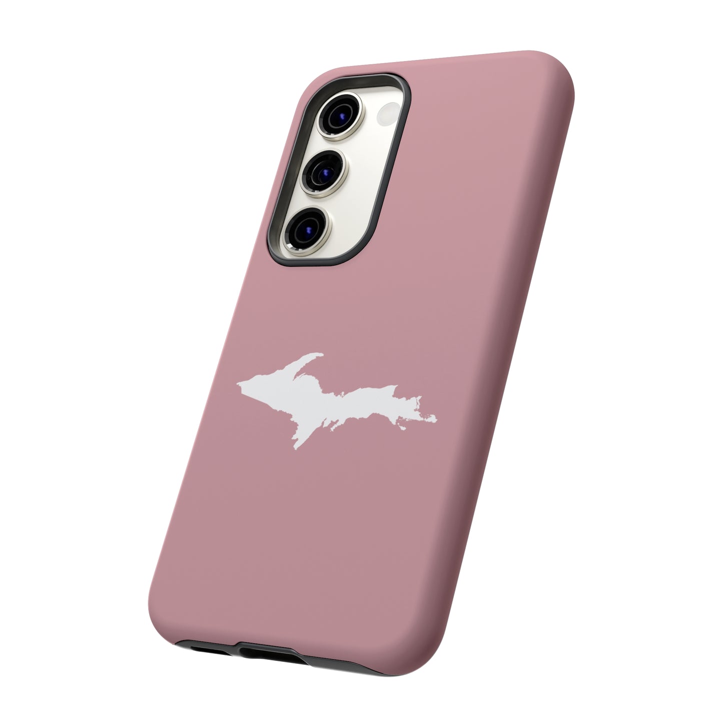 Michigan Upper Peninsula Tough Phone Case (Cherry Blossom Color w/ UP Outline) | Samsung & Pixel Android