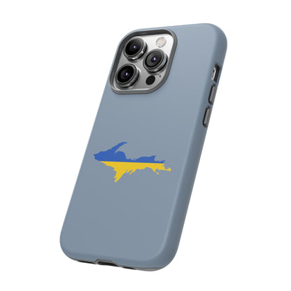 Michigan Upper Peninsula Tough Phone Case (B-24 Liberator Grey w/ UP Ukraine Flag Outline) | Apple iPhone