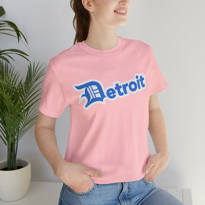 'Detroit' T-Shirt (Azure w/ Old English 'D') | Unisex Standard