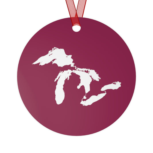 Great Lakes Christmas Ornament | Metal - Ruby Red