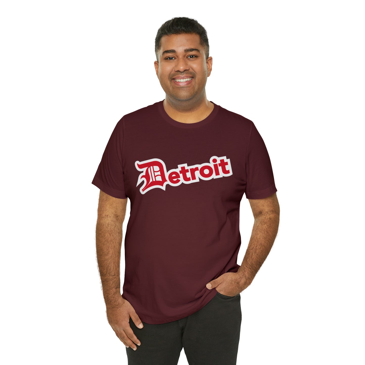 'Detroit' T-Shirt (Aliform Red w/ Old English 'D') | Unisex Standard