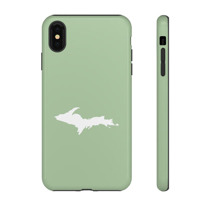 Michigan Upper Peninsula Tough Phone Case (Green Tea Color w/ UP Outline) | Apple iPhone