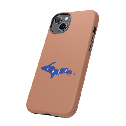 Michigan Upper Peninsula Tough Phone Case (Copper Color w/ UP Quebec Flag Outline) | Apple iPhone