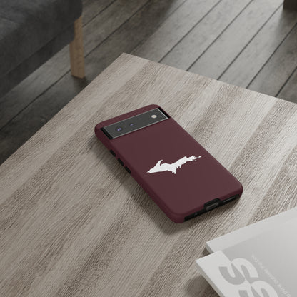 Michigan Upper Peninsula Tough Phone Case (Pinot Red w/ UP Outline) | Samsung & Pixel Android