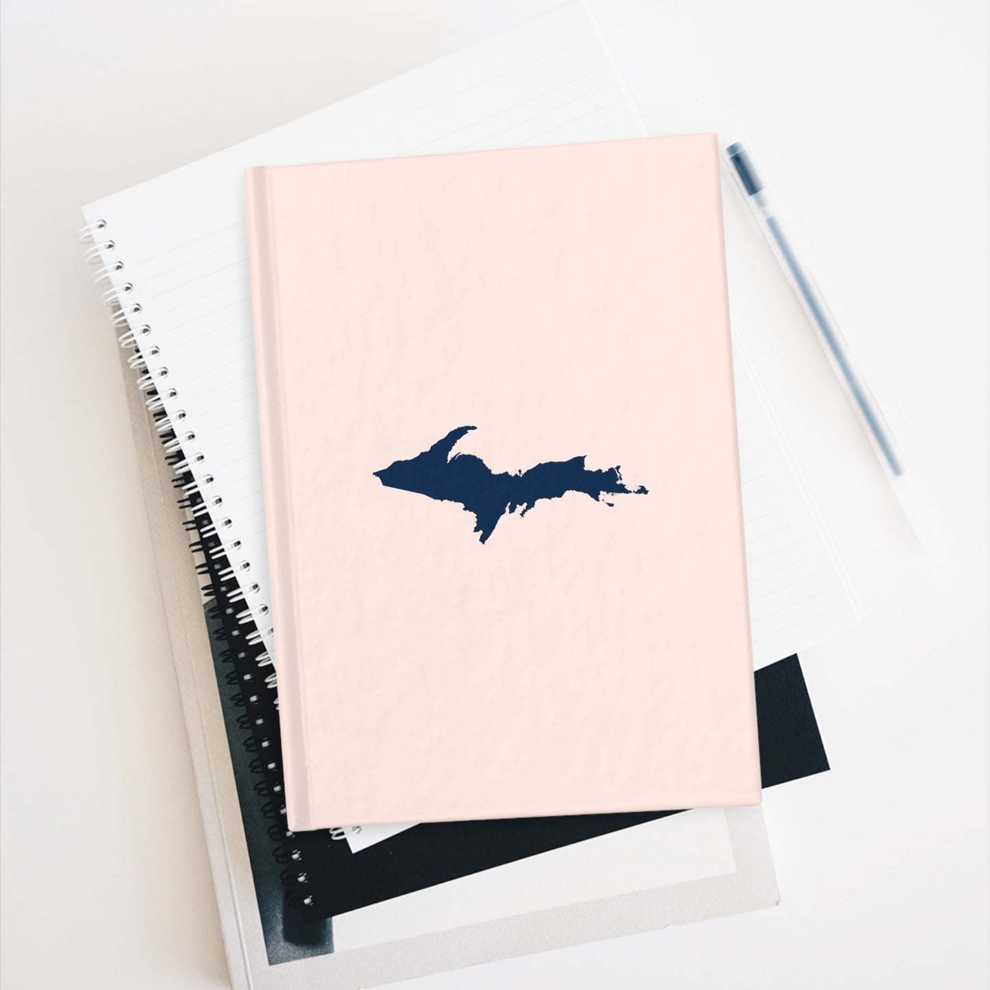 Michigan Upper Peninsula Blank Sketchbook (w/ UP Outline) | Champagne Pink